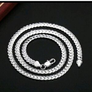 NEW S925 STERLING SILVER FLAT SNAKE CHAIN NECKLACE 20"